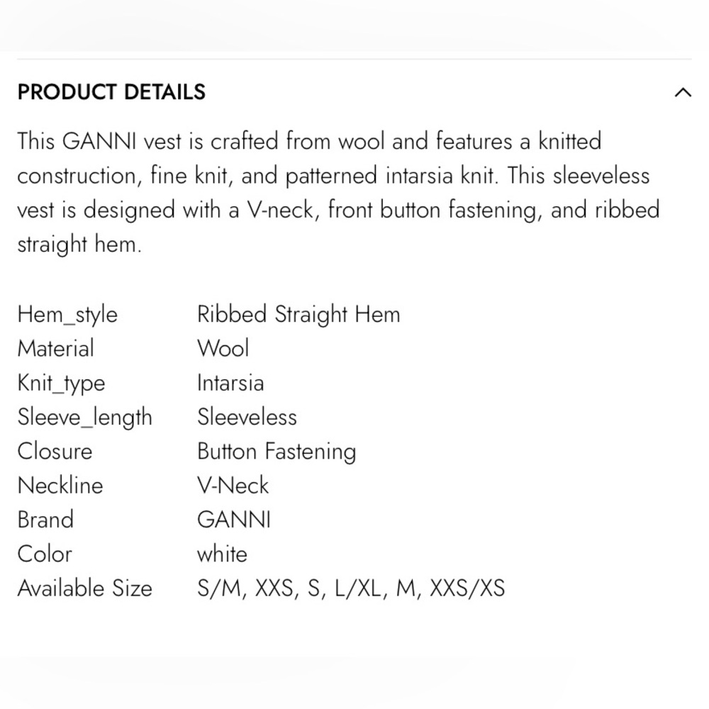 Ganni Patterned Intarsia-Knit Wool Vest - Picture 6 of 6
